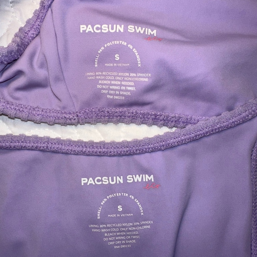 Pacsun Eco Purple Avalon Terry Ribbed High Cut Bikini Set - Picture 7 of 7
